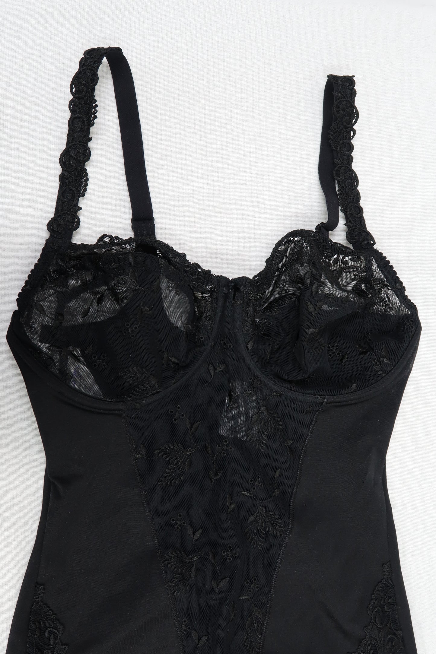 Body noir en satin et en dentelle - Prima Donna - 75D