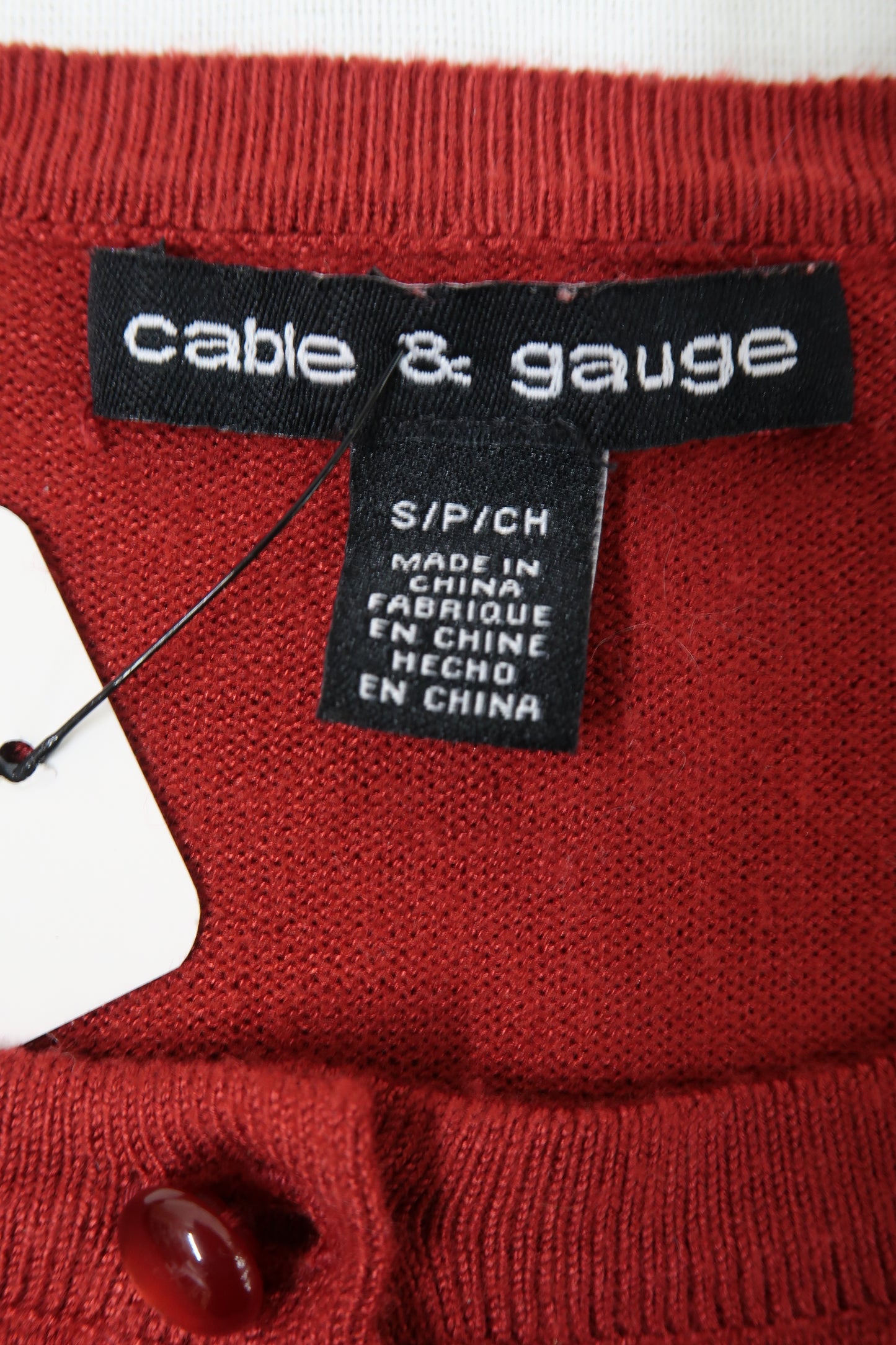 Cardigan rouge clair - cable & gauge - S