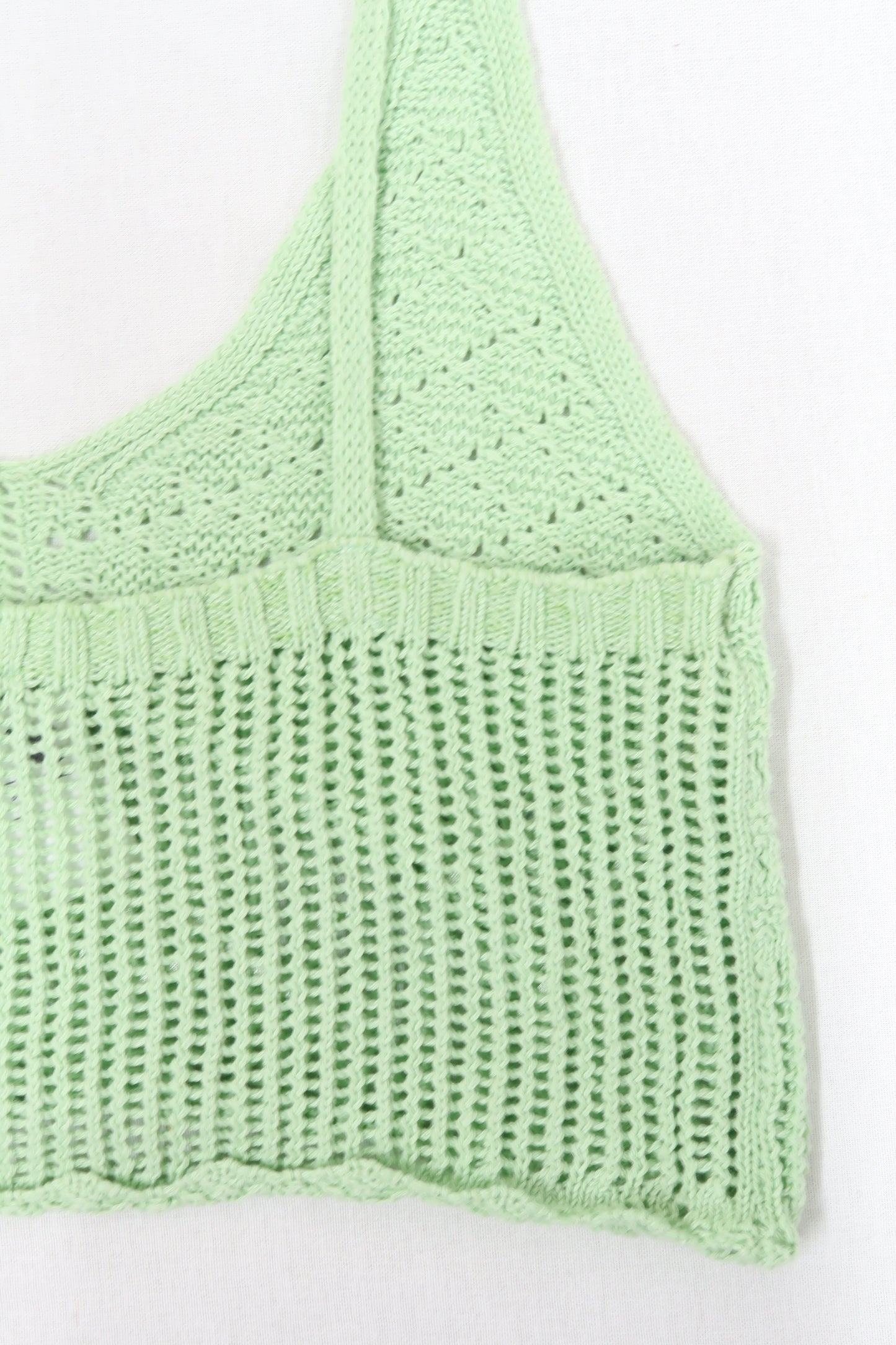 Crop Top en crochet vert pâle - C&A - L