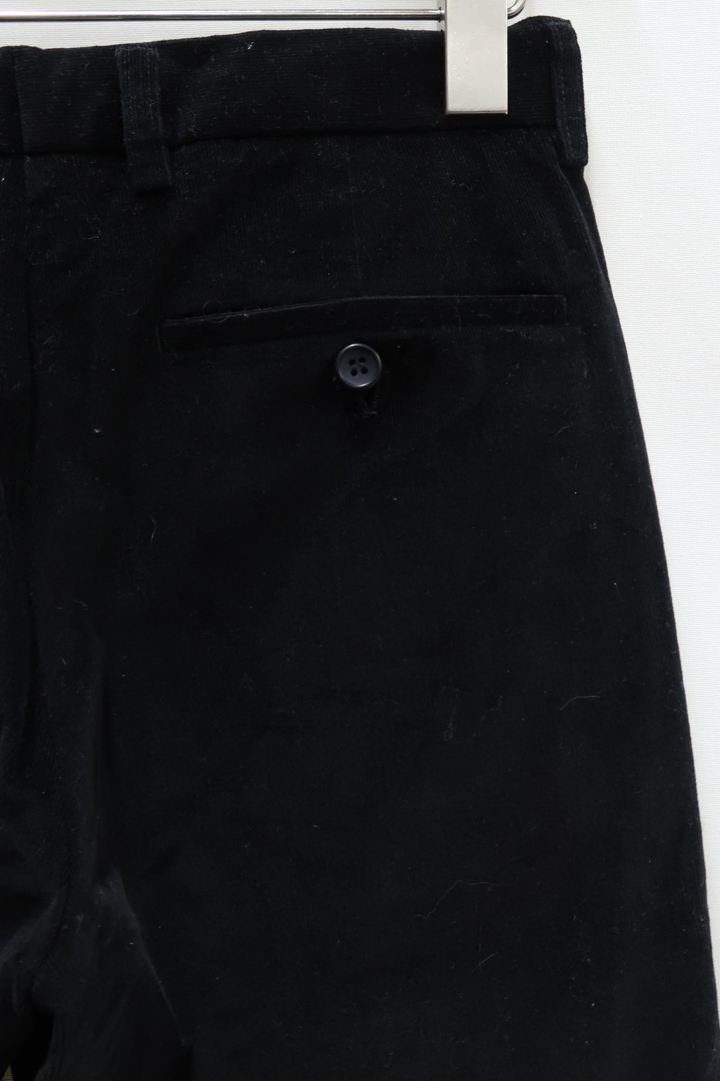 Pantalon chino noir strié en velour - Jules - S