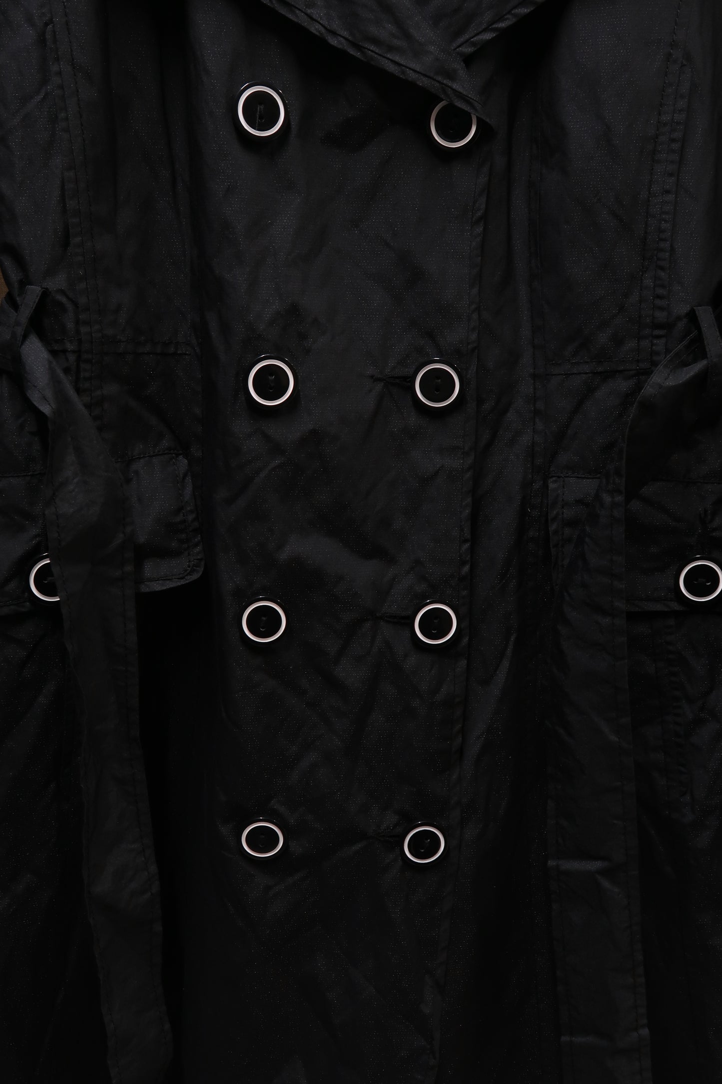 Trench imperméable noir à boutons blanc - Sarandi - M