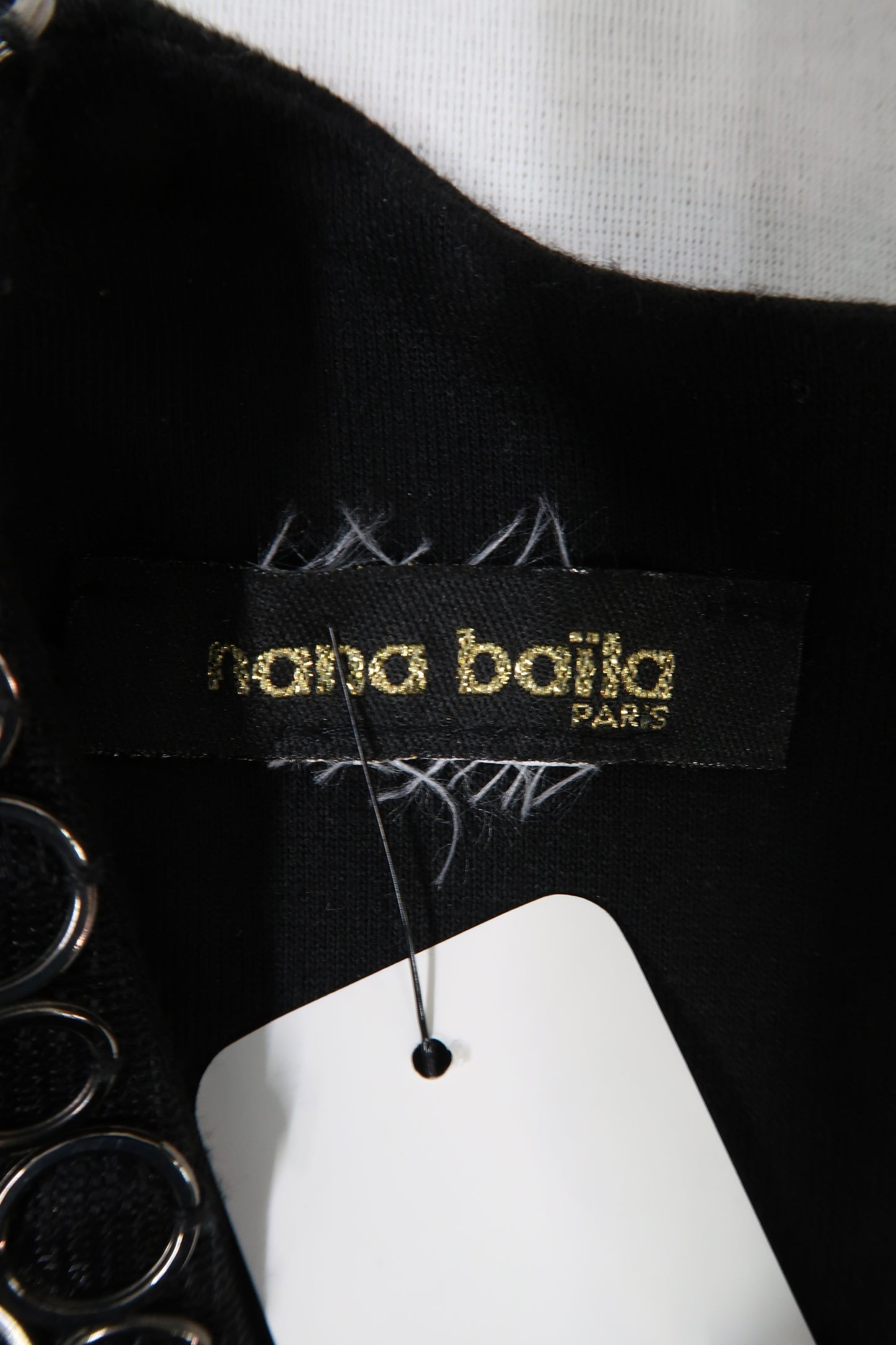 Robe noire à petits anneaux argentés - Nana baila - S
