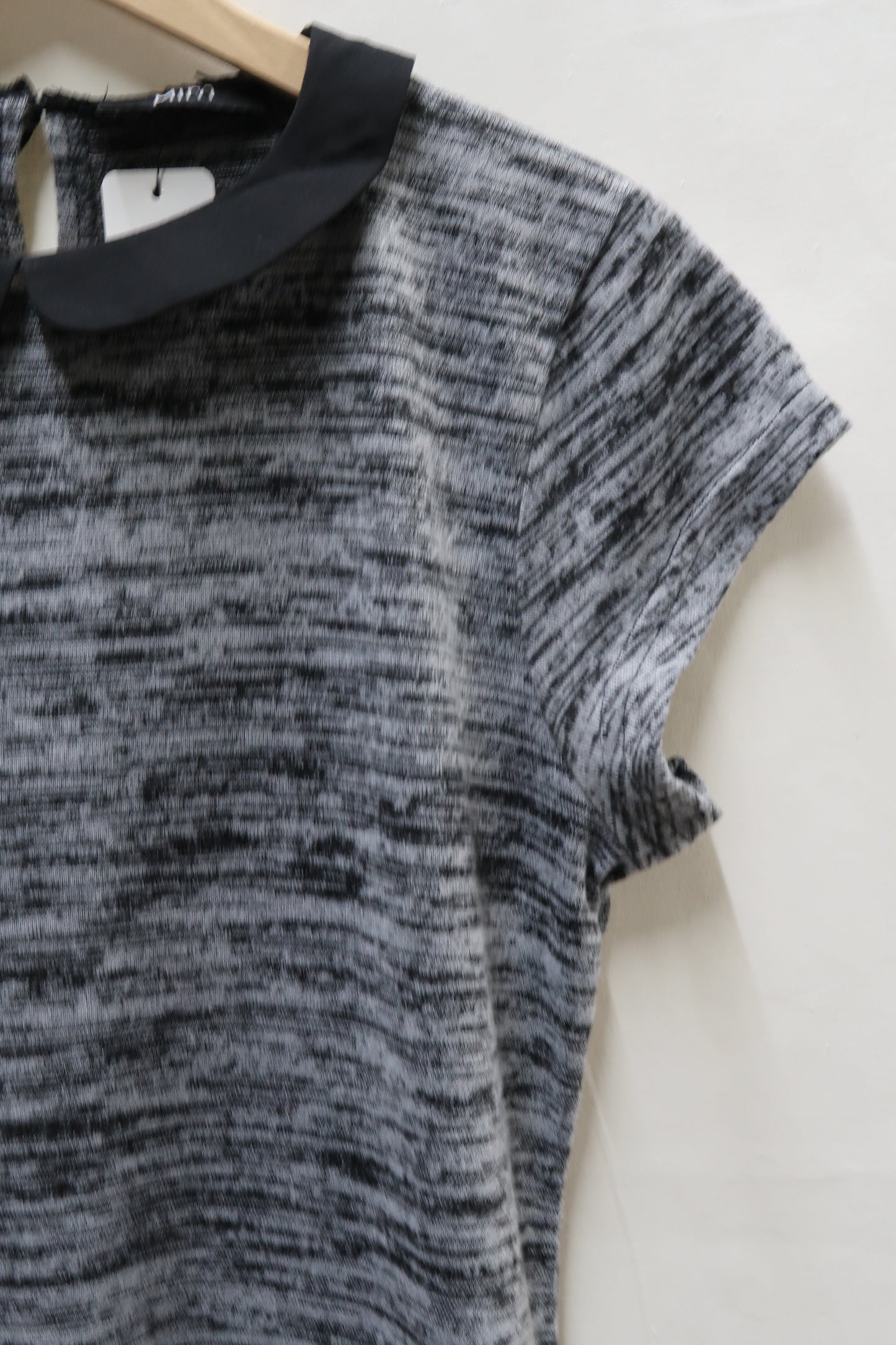 Robe grise chinée et col noir - Mim - M