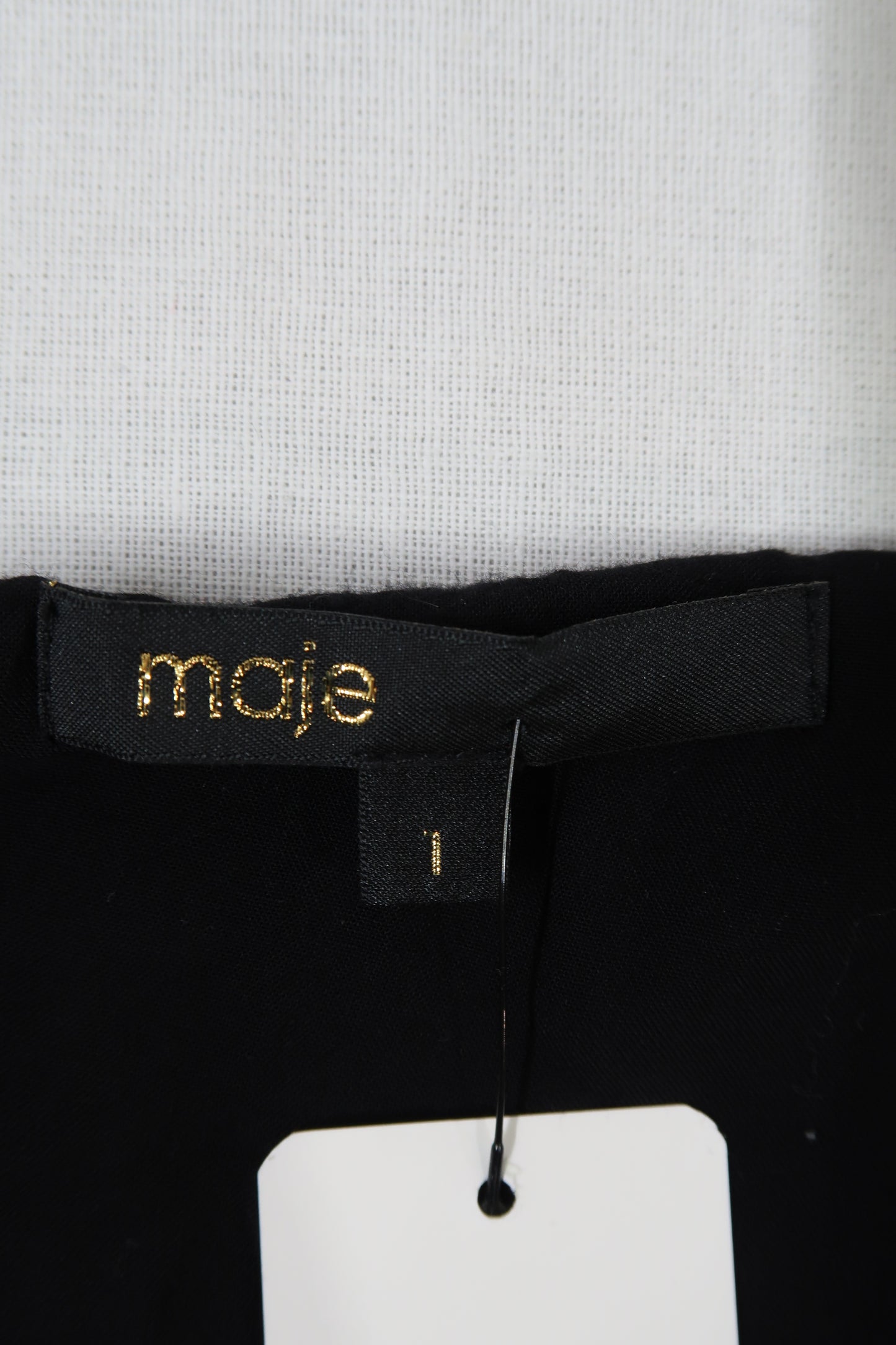 Robe longue à bretelles noire et velour bleu nuit - Maje - S