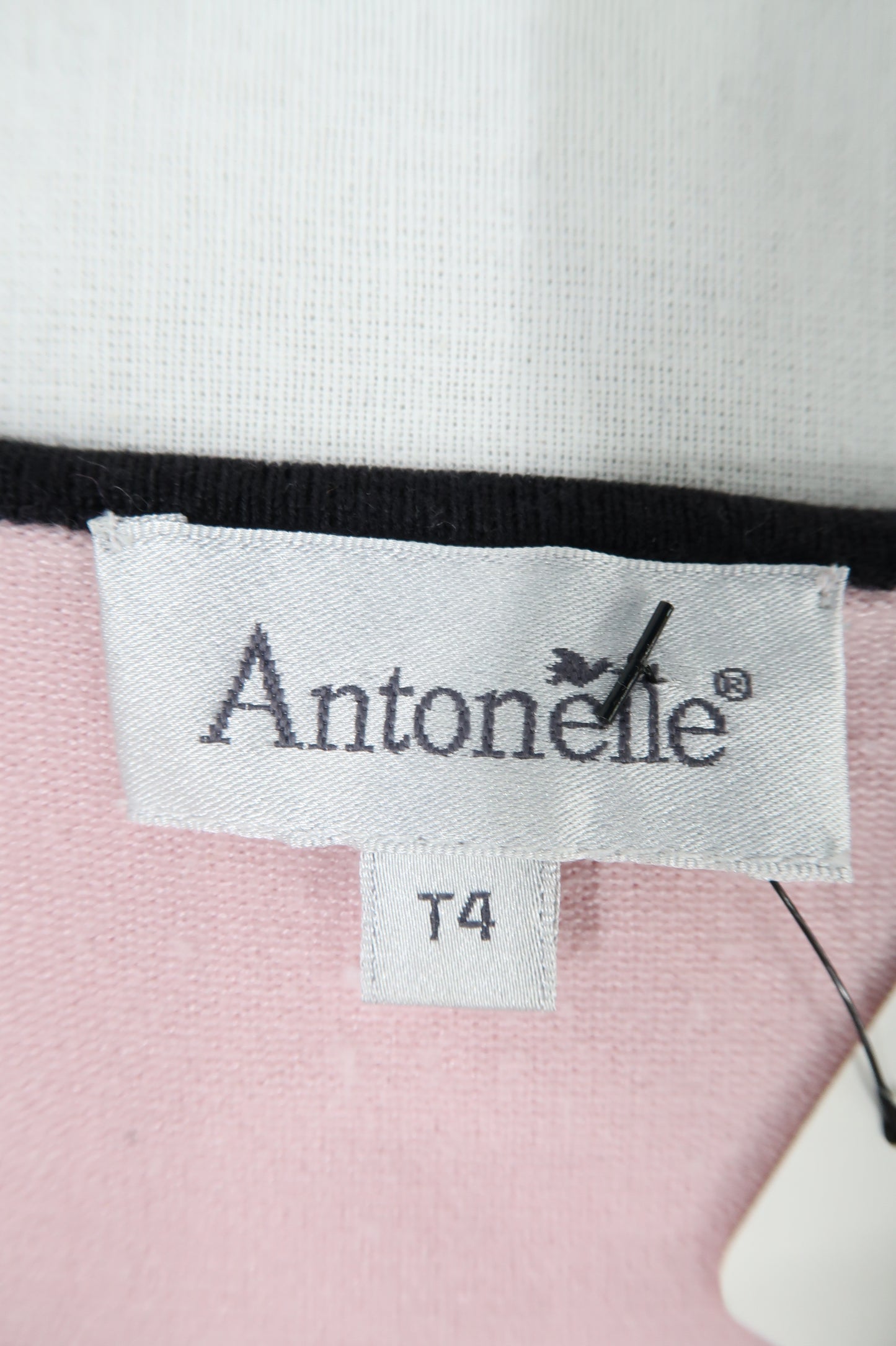 Pull rose à bordures noires - Antonelle - M