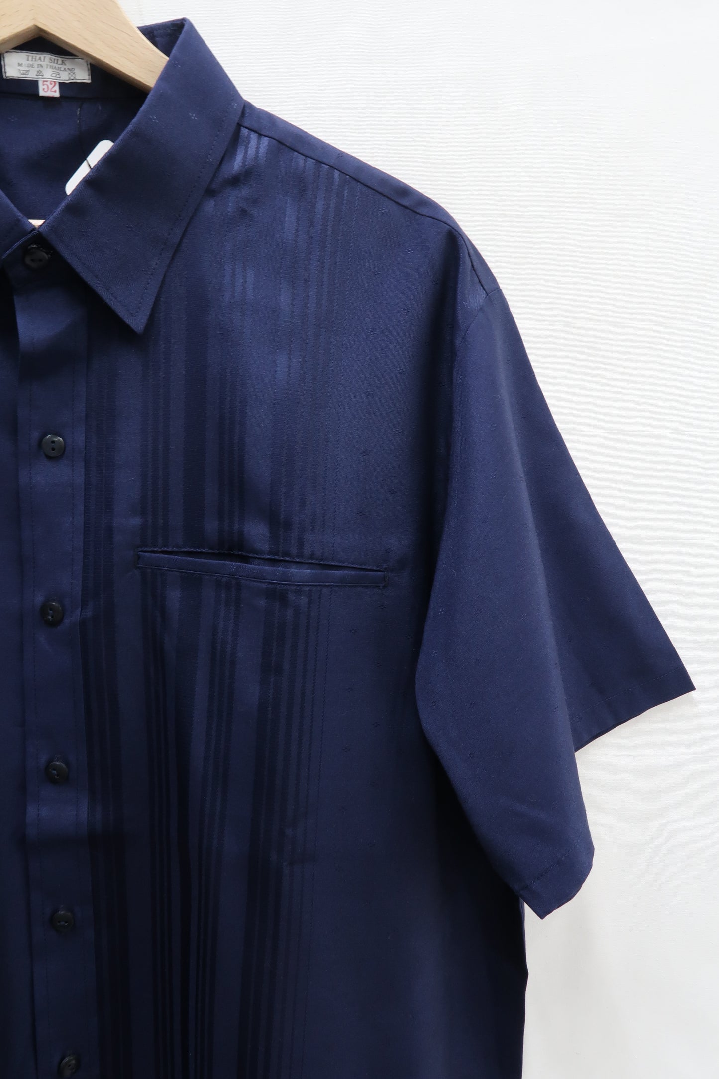 Chemise à manches courtes bleue marine - Thai Silk - XL