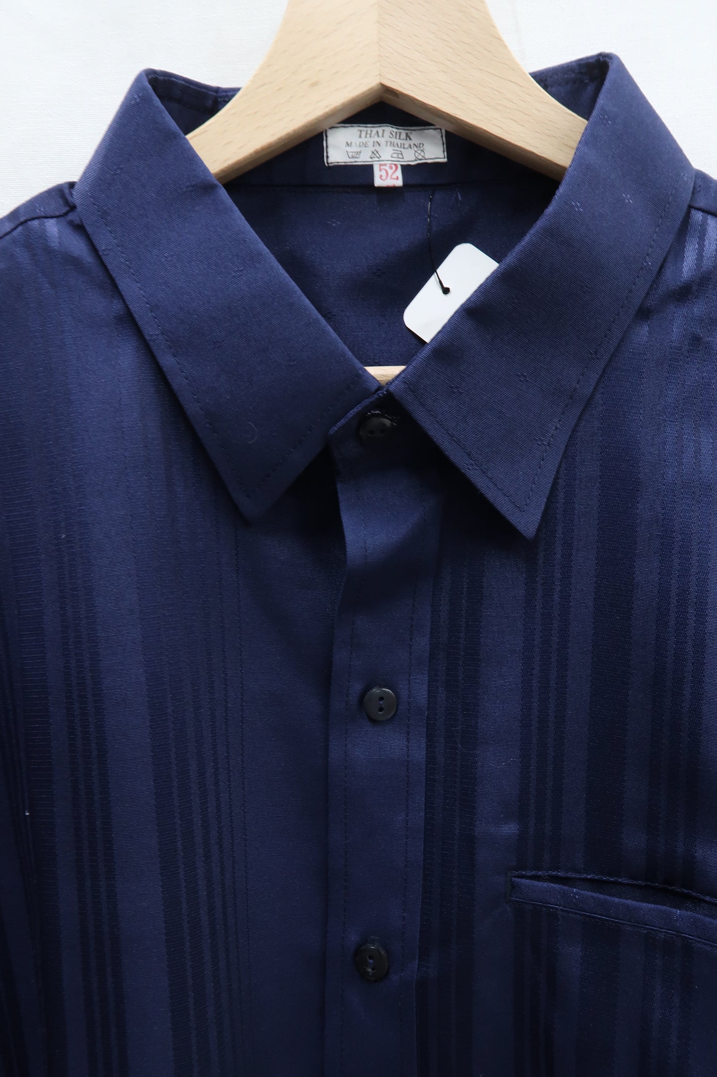 Chemise à manches courtes bleue marine - Thai Silk - XL