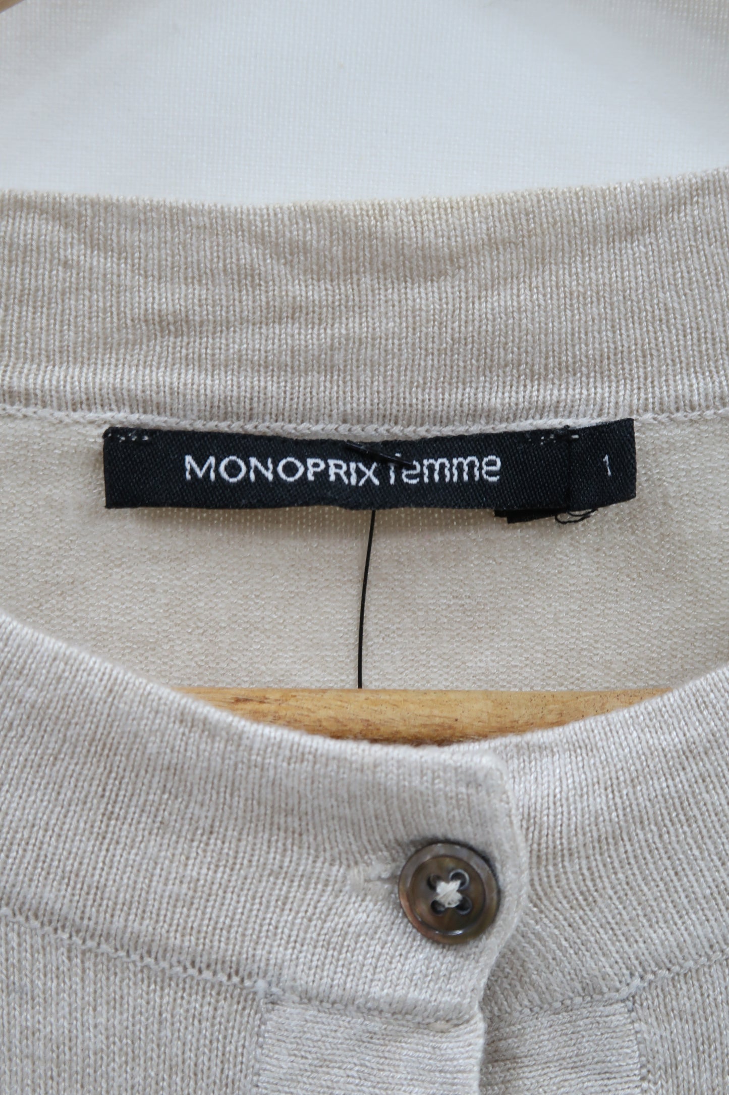 Haut beige à manches longues - Monoprix - S