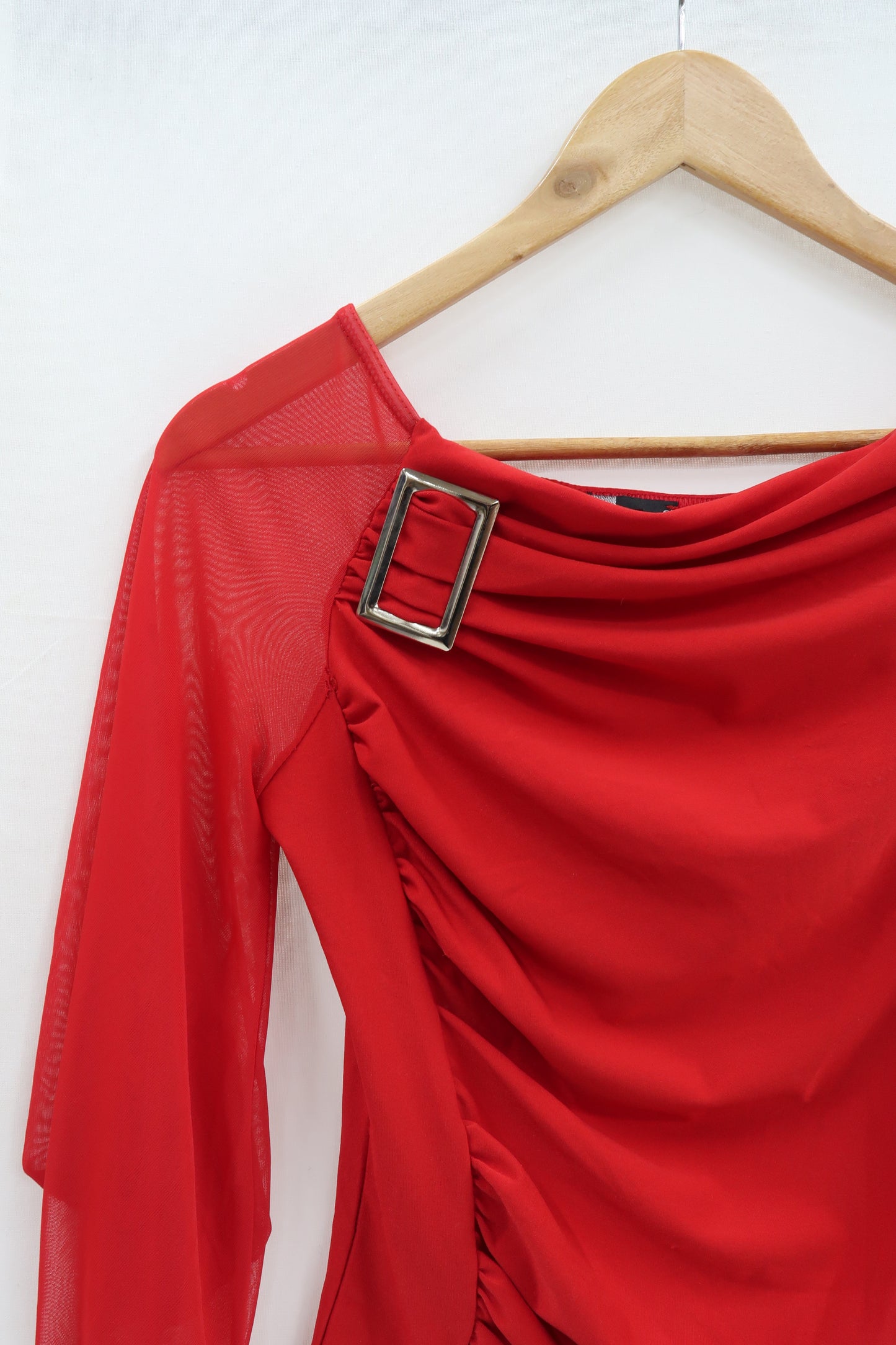 Haus drapé rouge - Newfashion - S