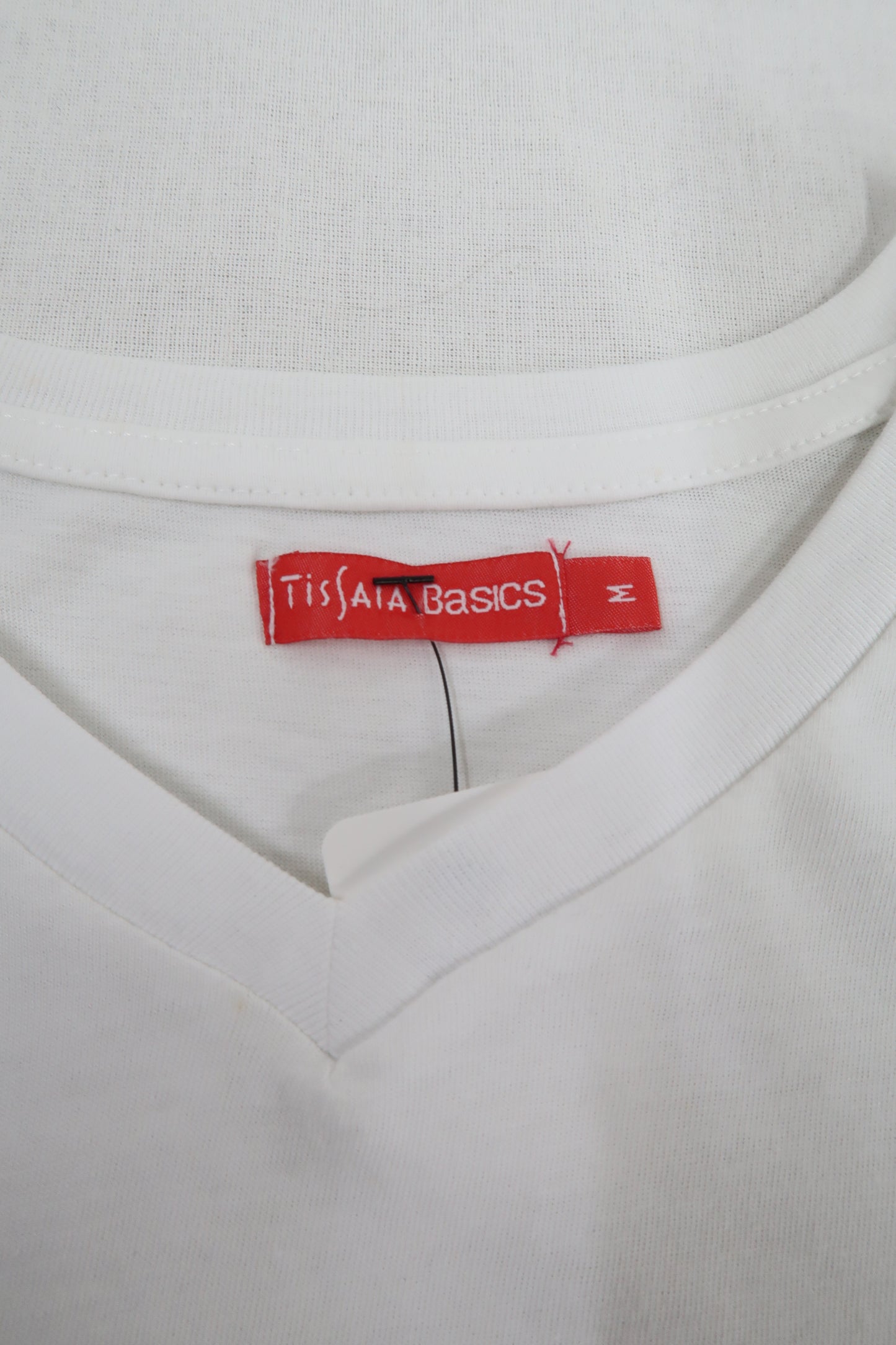 T-shirt blanc col V - Tissaia Basics - M
