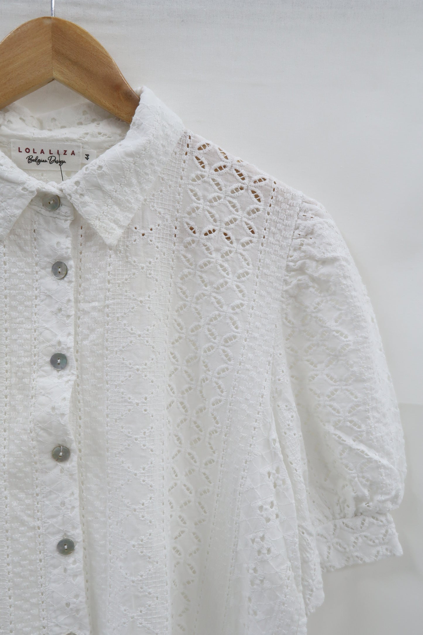 Chemise texturée blanc à motifs - Lola Liza - M