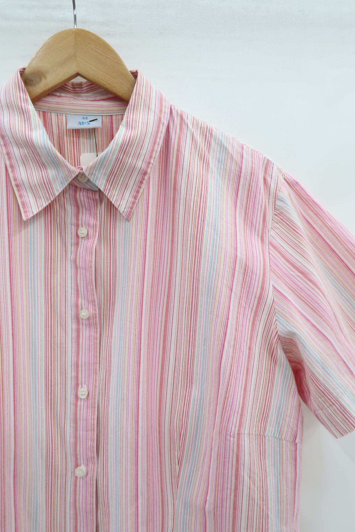 Chemise à manches courtes rayée - M&S - L