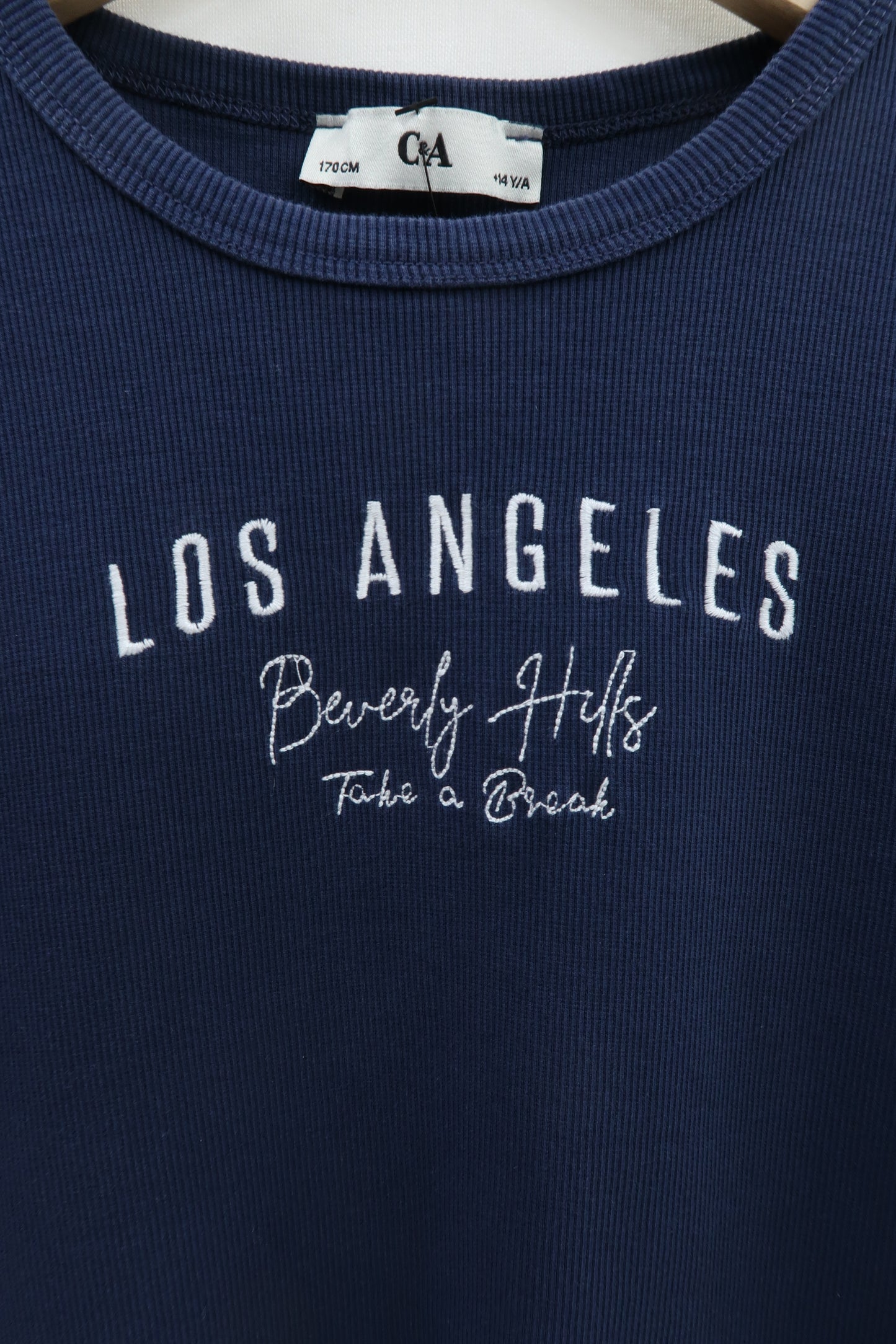 T-shirt crop top bleu marine - C&A - XS