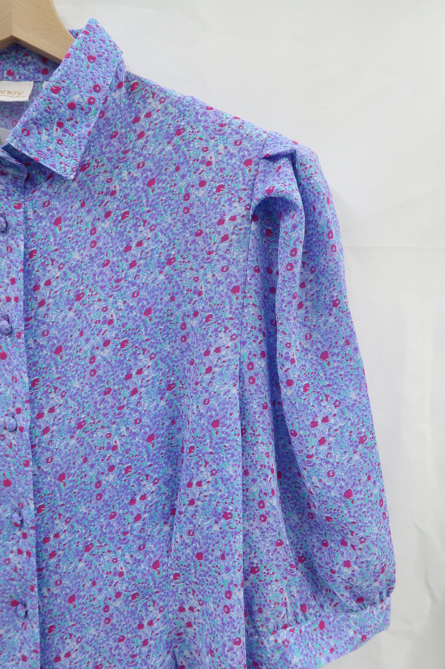 Chemisier violet à fleurs vintage - Penney - XL