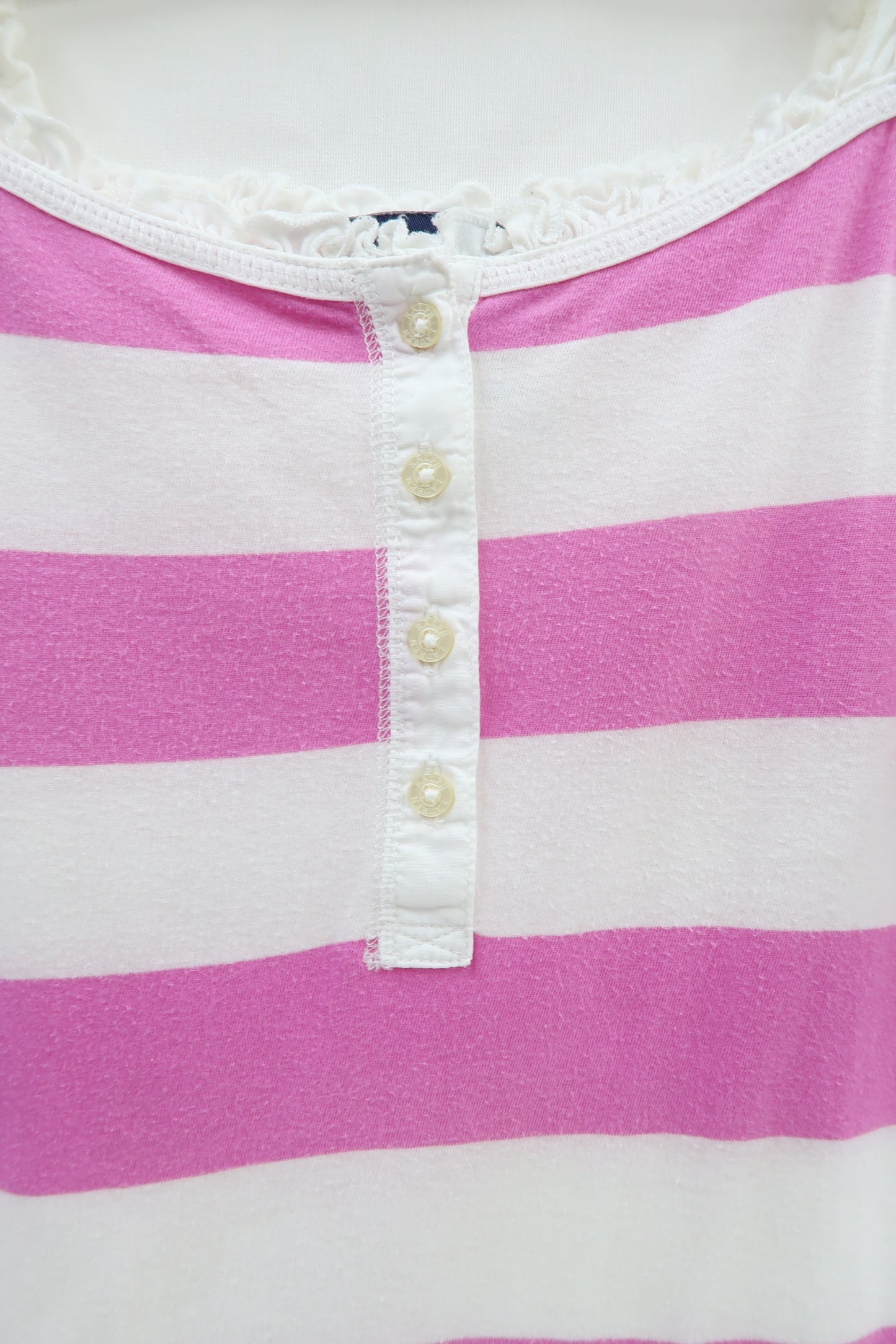 Débardeur à rayures blanc & rose - Ralph Lauren - XL