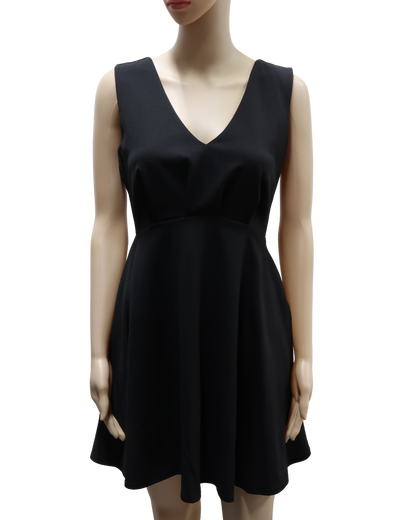 Robe noire avec un noeud au dos - XS