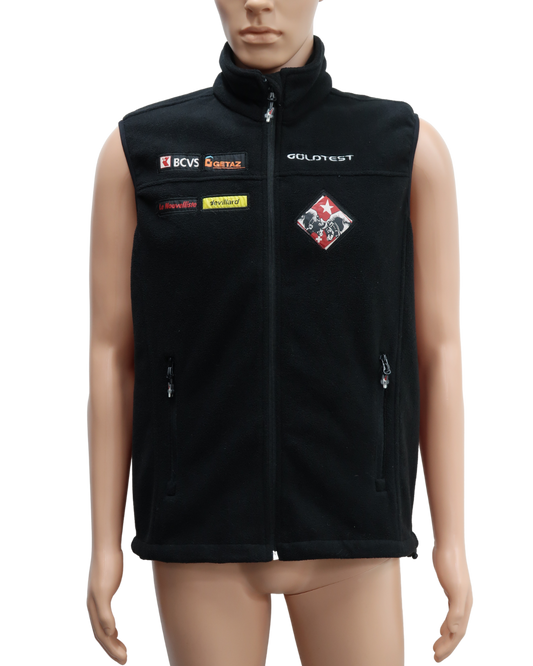 Veste polaire noire sans manches à flocages - Goldtest - S