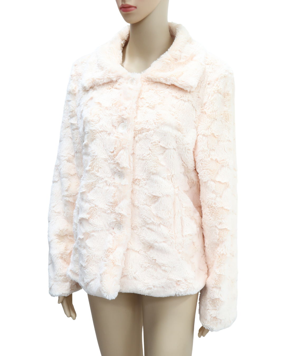 Manteau rose pâle en fourure - K-design - XXL