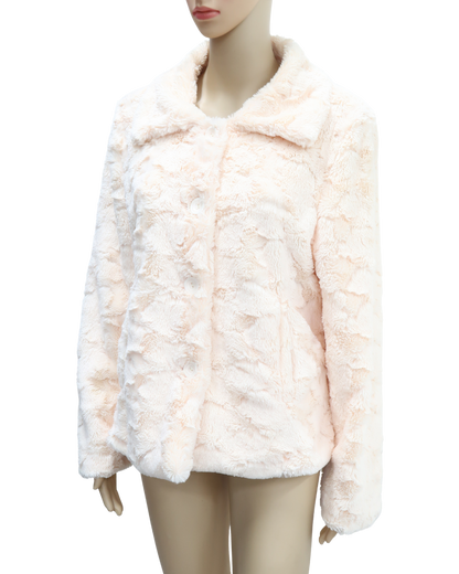 Manteau rose pâle en fourure - K-design - XXL