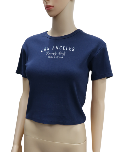 T-shirt crop top bleu marine - C&A - XS