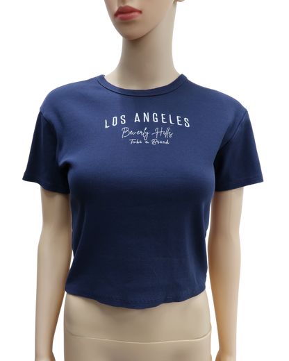 T-shirt crop top bleu marine - C&A - XS