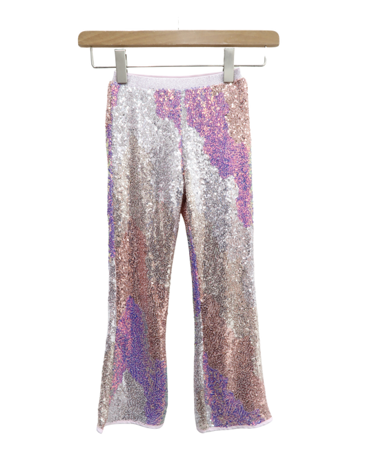 Pantalon rose clair à sequins - H&M - 6/7 ans - Fille