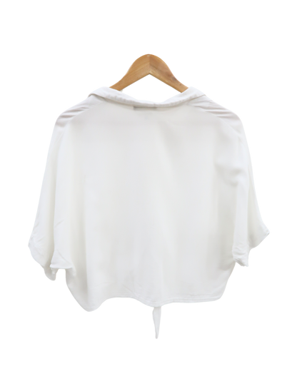 Chemisier blanc avec un noeud - Bershka - L