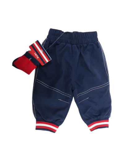 Pantalon bleu marine à rayures - 15/16 mois
