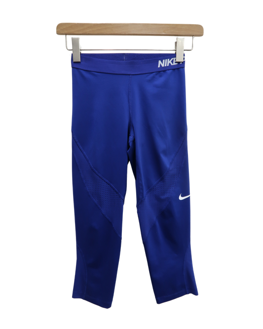 Legging de sport court bleu & blanc - Nike - S