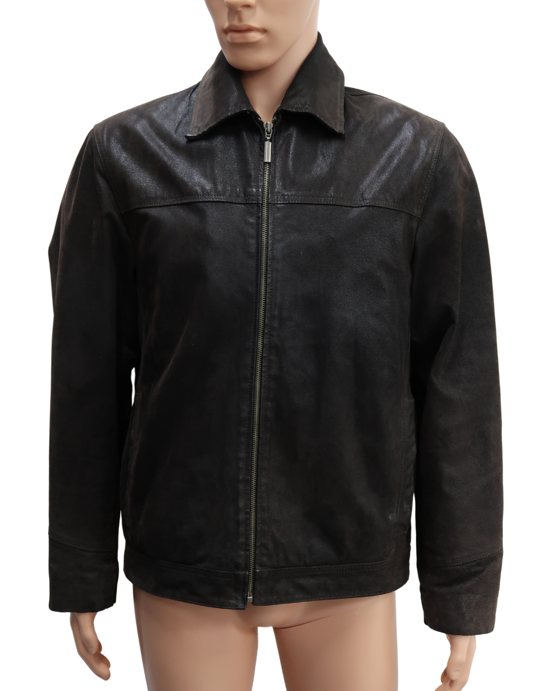Veste en cuir marron - Adam - XXL