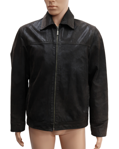 Veste en cuir marron - Adam - XXL