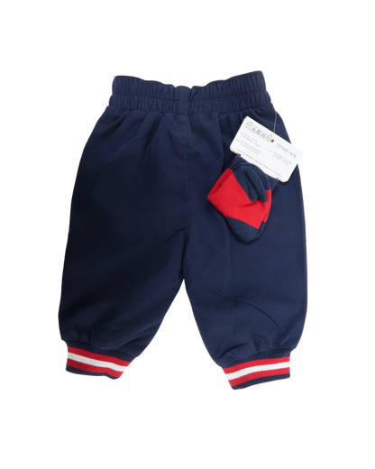 Pantalon bleu marine à rayures - 15/16 mois