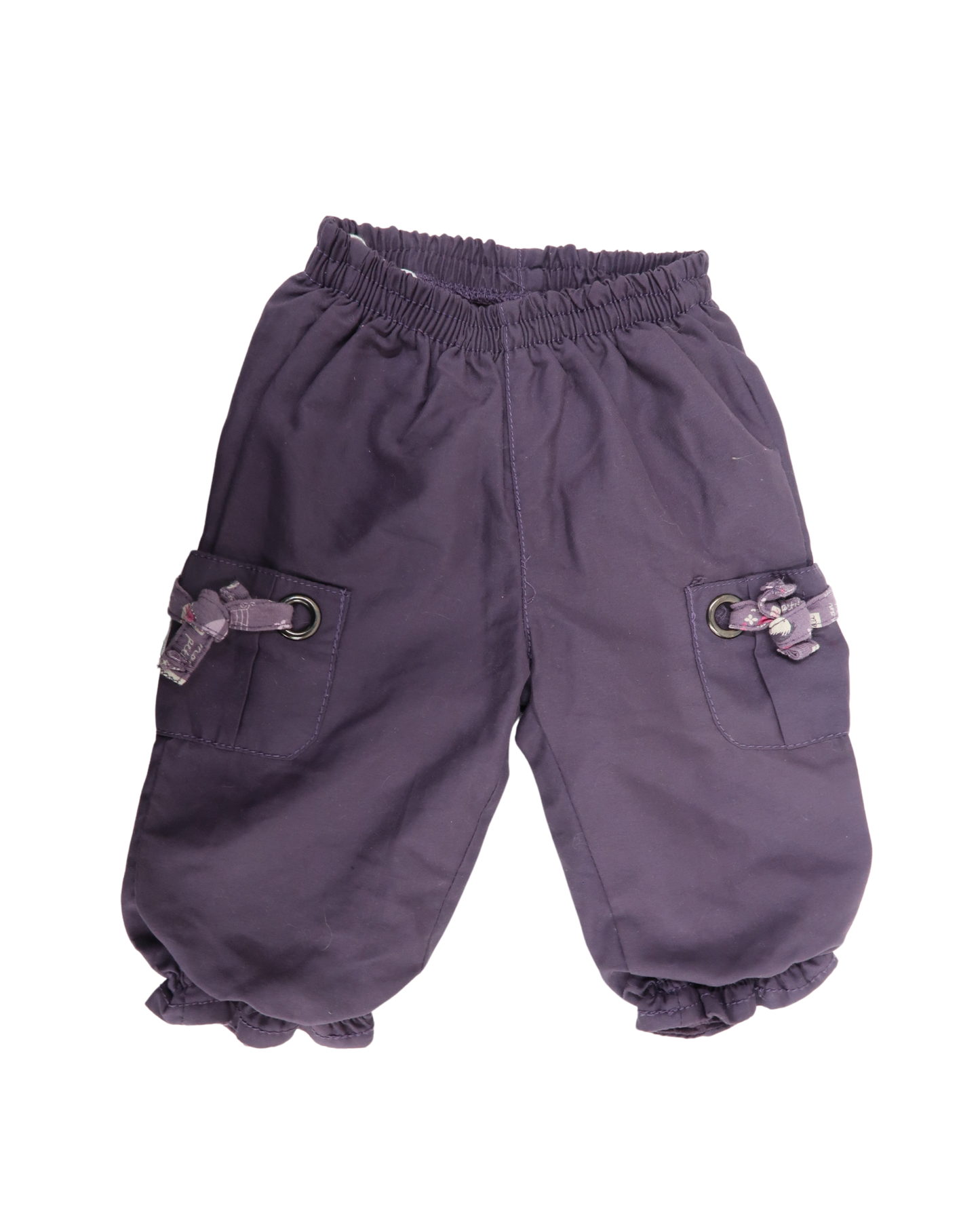 Pantalon violet à rubans - 1 an - Fille