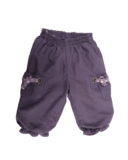 Pantalon violet à rubans - 1 an - Fille