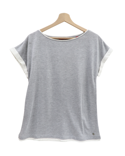 T-shirt gris & blanc - s.Oliver - M