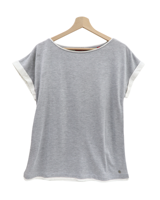 T-shirt gris & blanc - s.Oliver - M