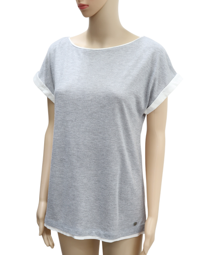 T-shirt gris & blanc - s.Oliver - M