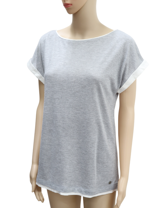 T-shirt gris & blanc - s.Oliver - M