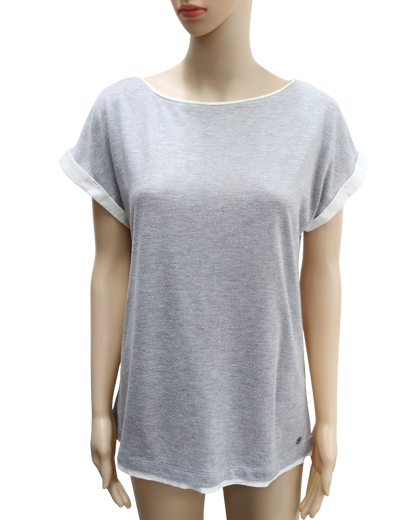 T-shirt gris & blanc - s.Oliver - M