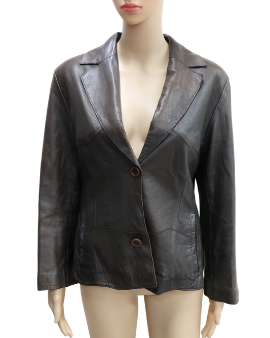 Veste en cuir marron foncée - Hypothese - M/L