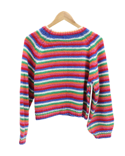 Pull multicolore en laine - Cerise Blue - Taille Unique