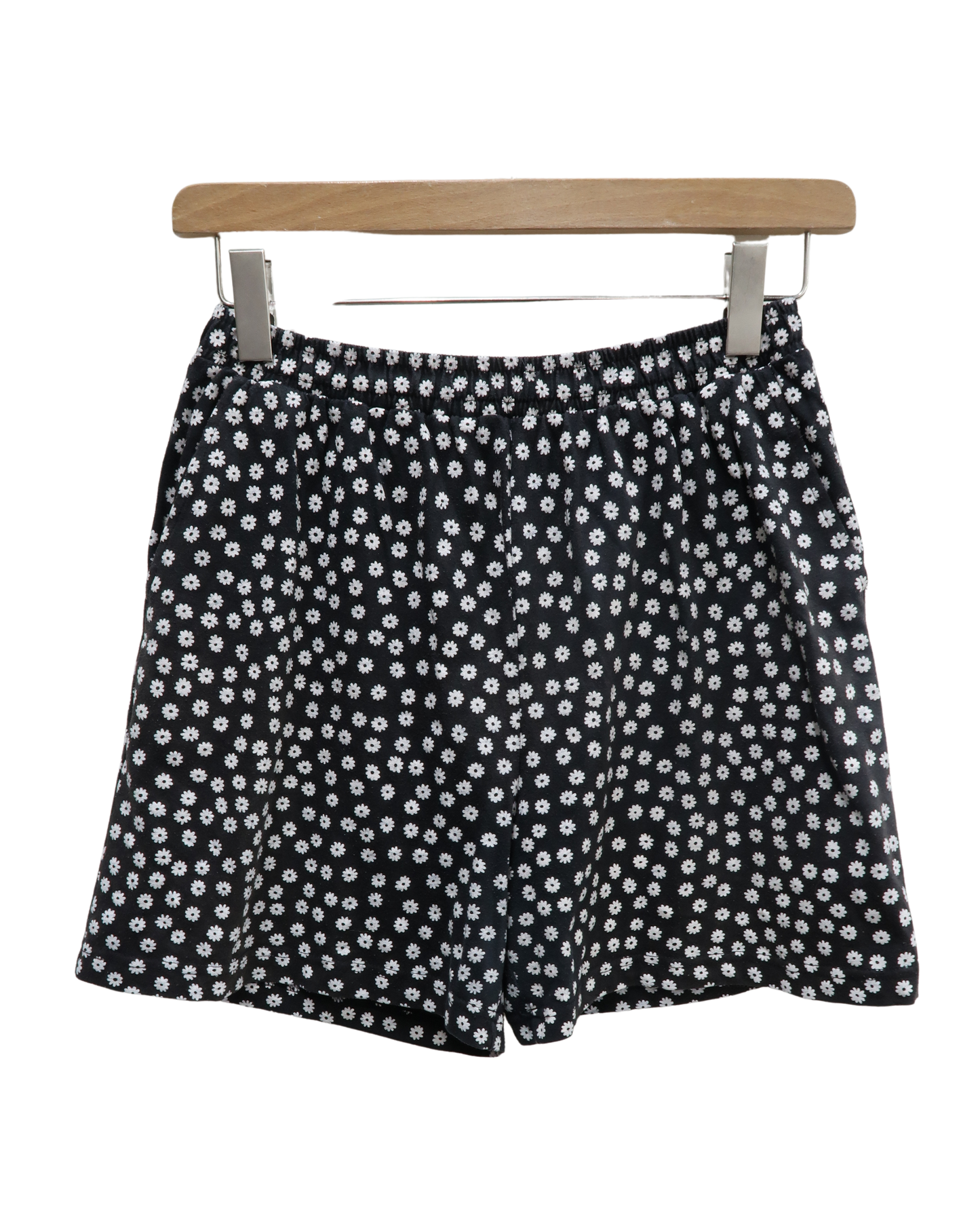 Short noir et blanc floral - M