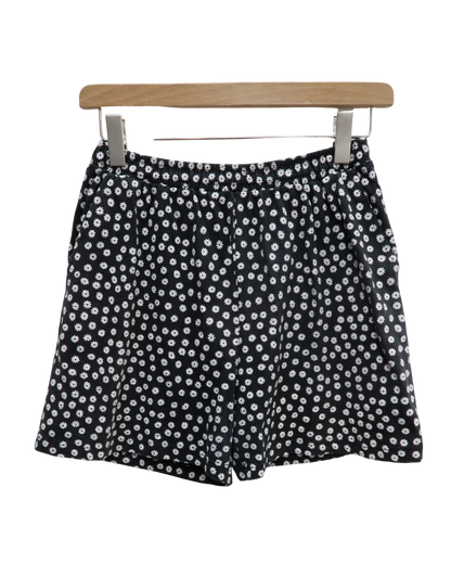 Short noir et blanc floral - M