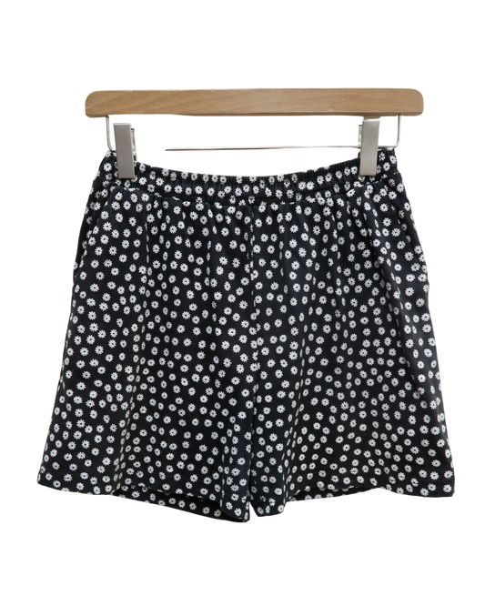 Short noir et blanc floral - M