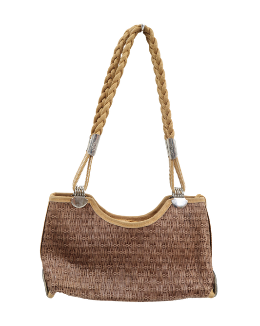 Sac à main en paille vintage à lacets