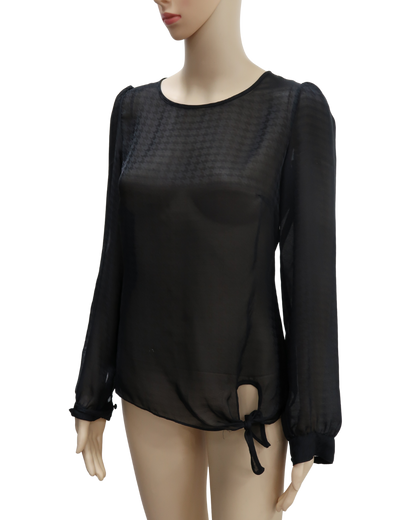 Chemisier noir transparent - Yessica - S