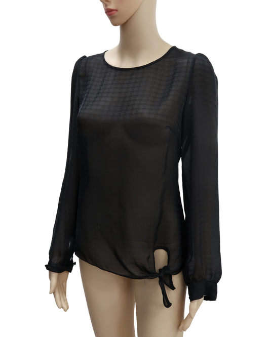 Chemisier noir transparent - Yessica - S