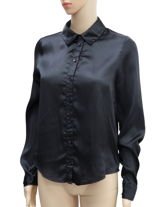 Chemise noire en satin - Vero moda - XS
