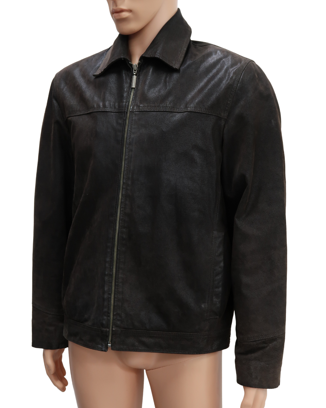 Veste en cuir marron - Adam - XXL