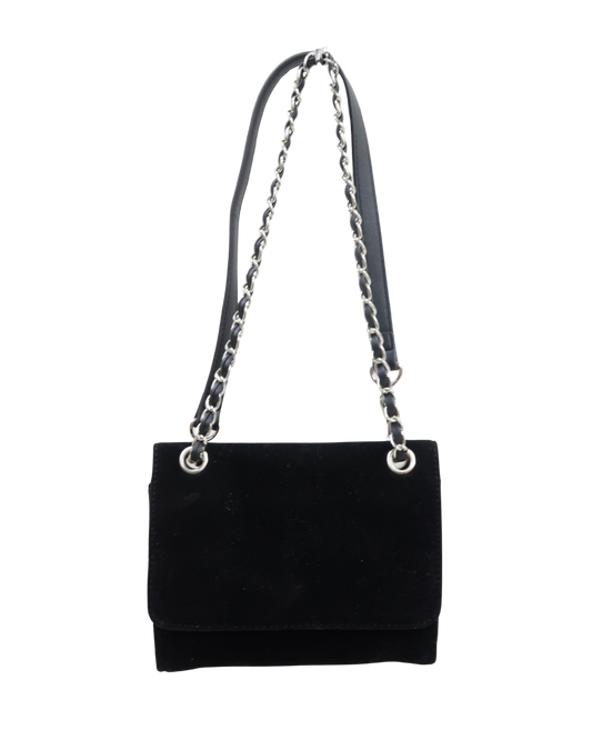 Sac à main noir en velour